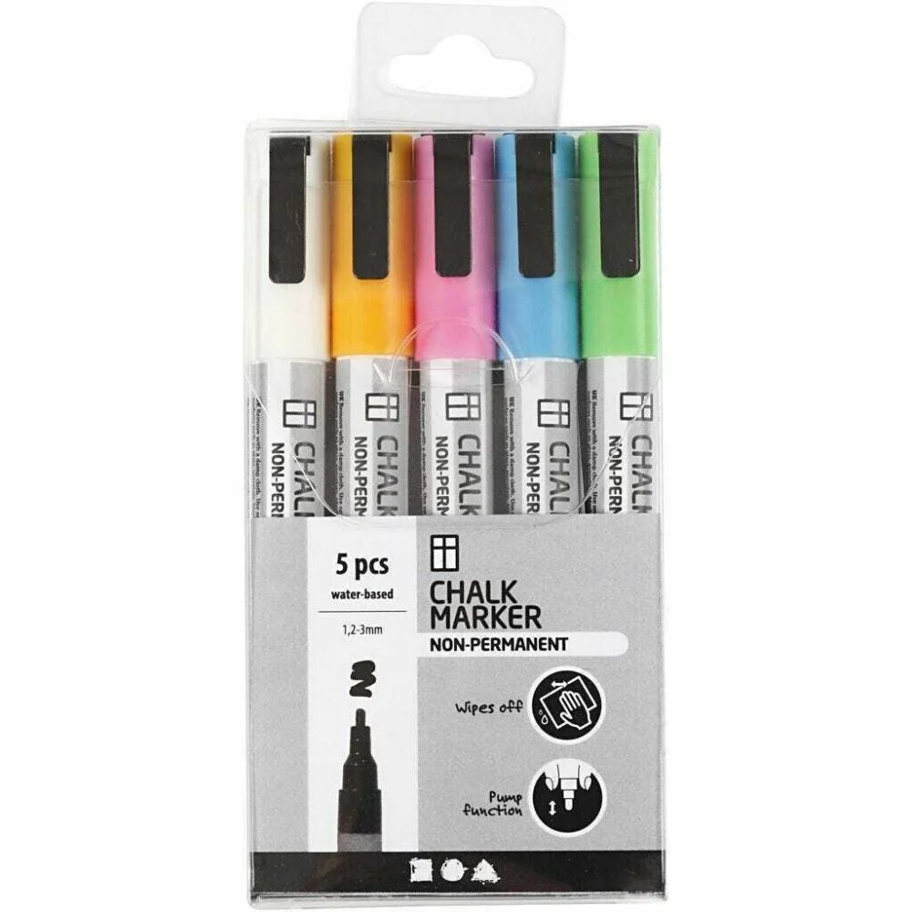 Creative 5-pak kridttusch - stærke farver