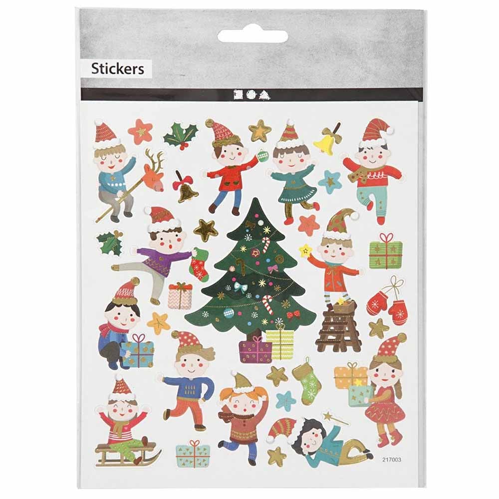 Creative klistermærker 1 ark - Børne jul