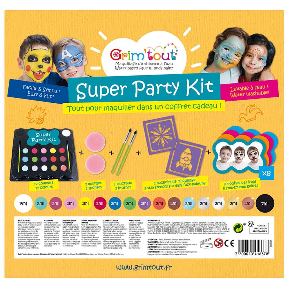 Grim Tout Ansigtsmaling Super Party kit