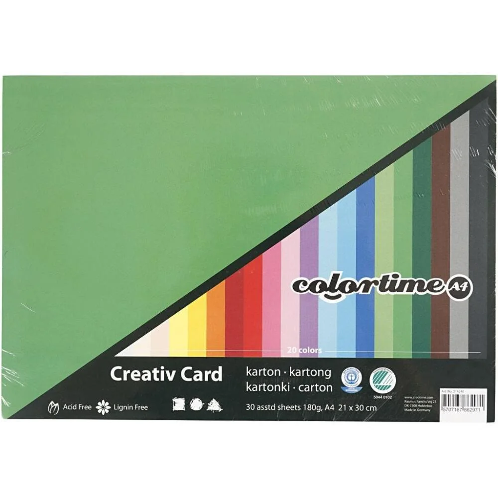 Creative karton A4 30 ark - Assorterede farver