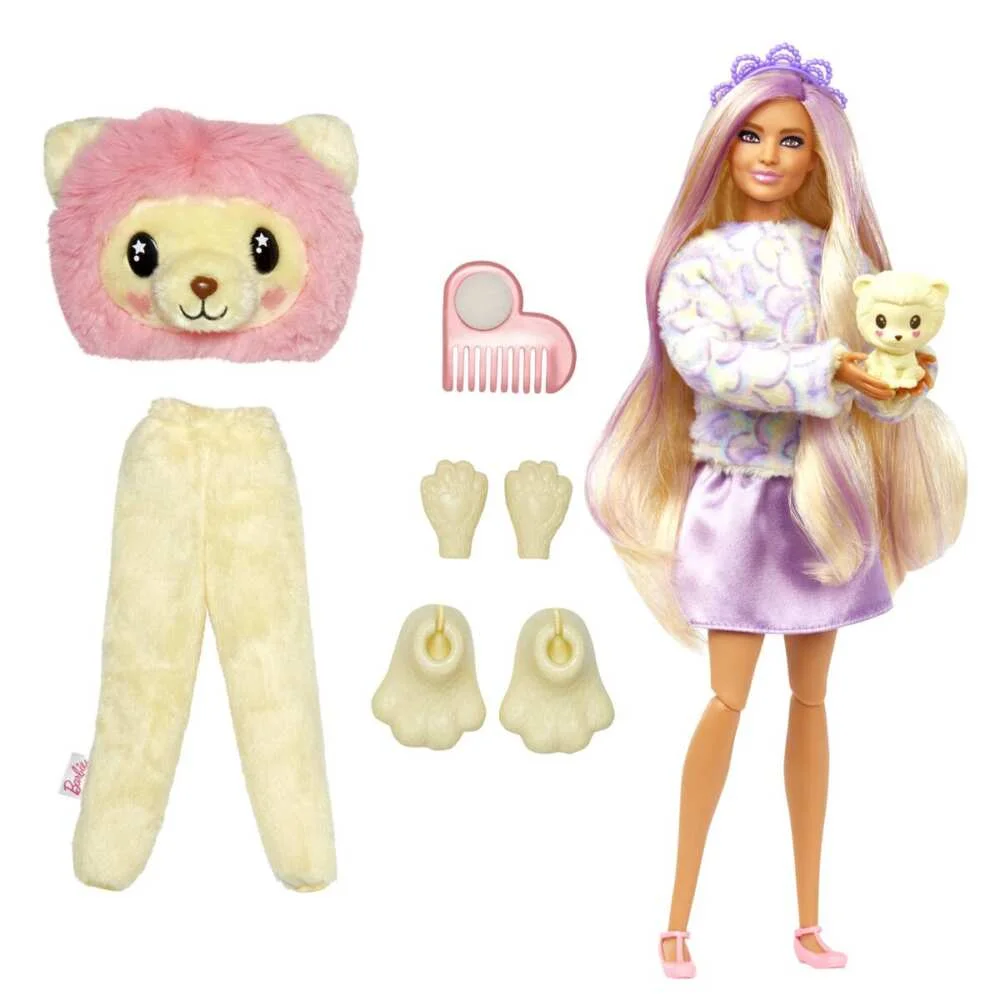 Barbiedukke Cutie Reveal Cozy Dozy Løve