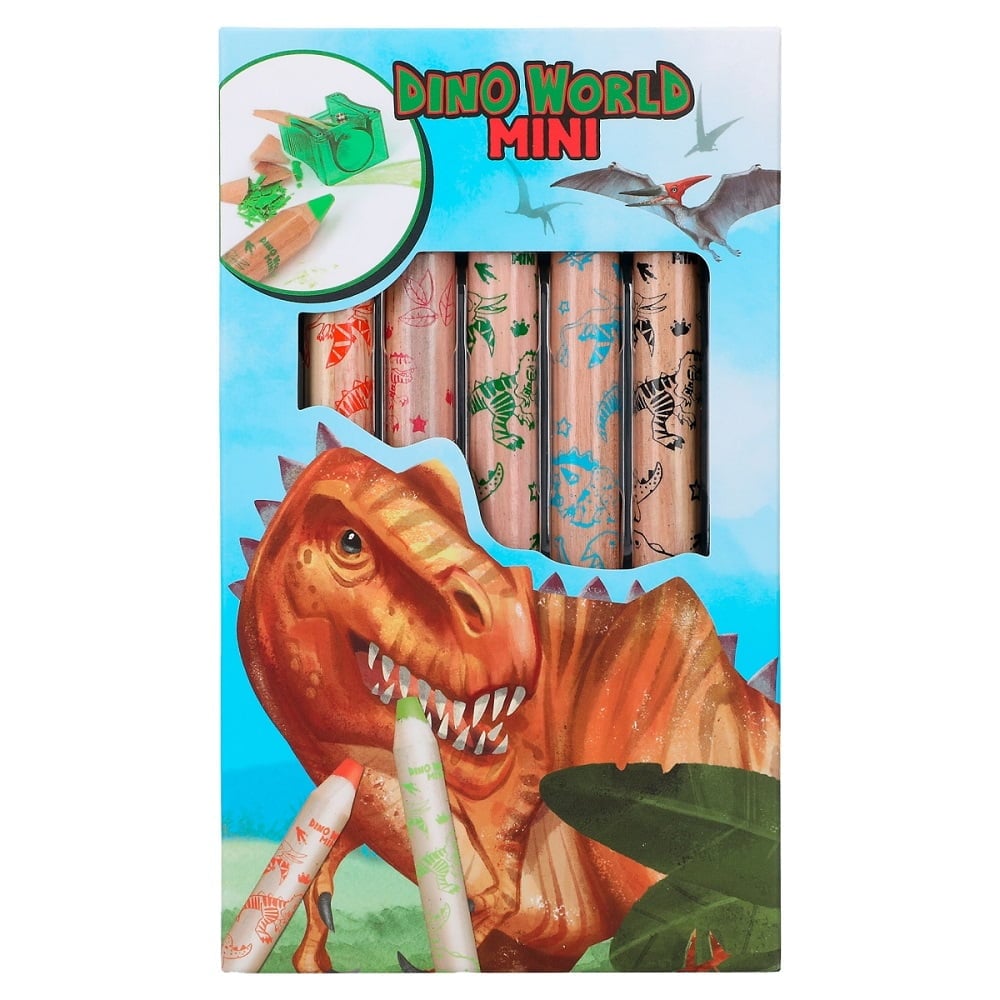 Dino World Farveblyanter Mini - 5 Pak