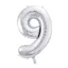 PartyDeco Tal Ballon 9 Sølv