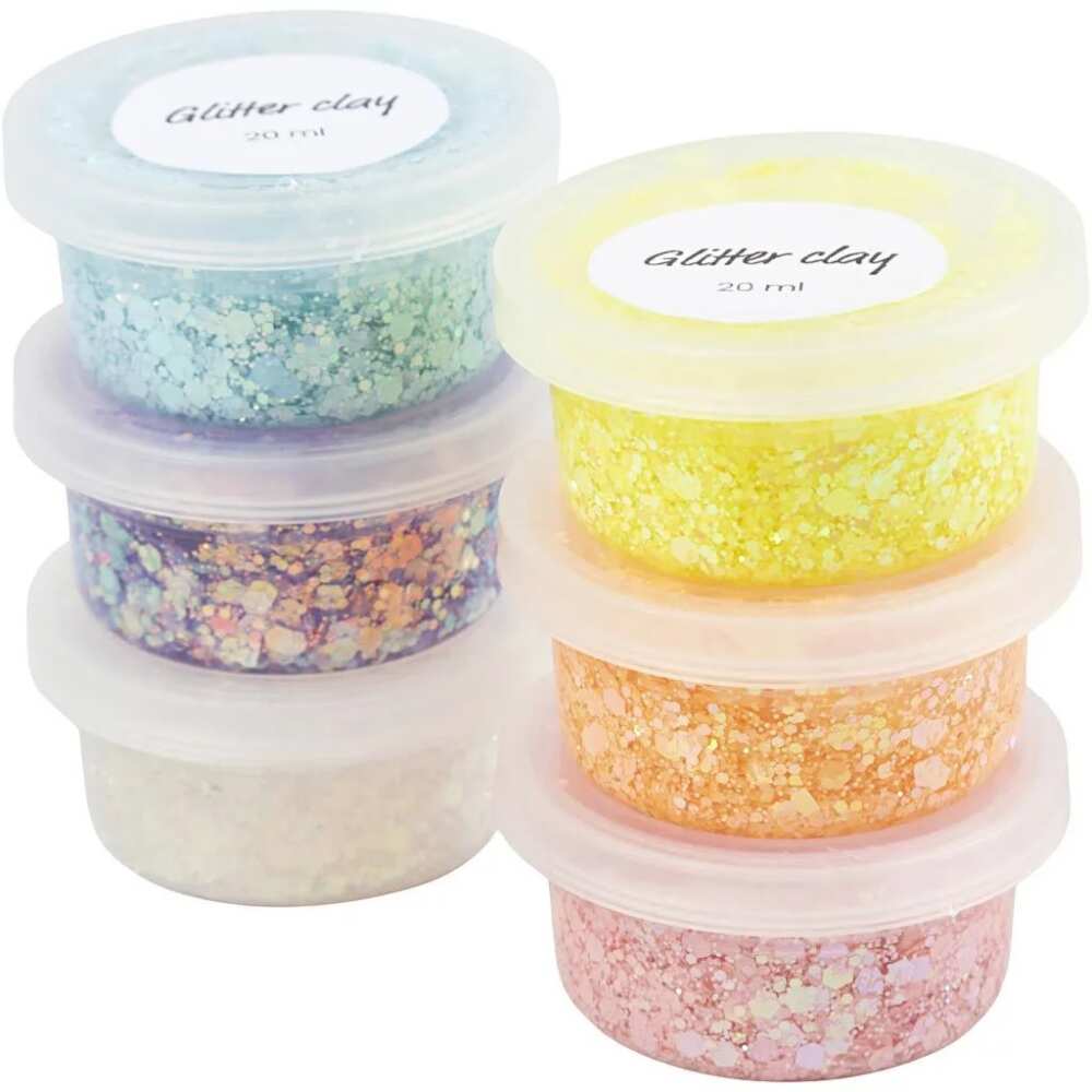 Glitter Clay Pastel Farver
