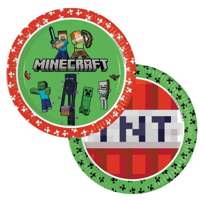 Minecraft Tallerkener 8 Pak