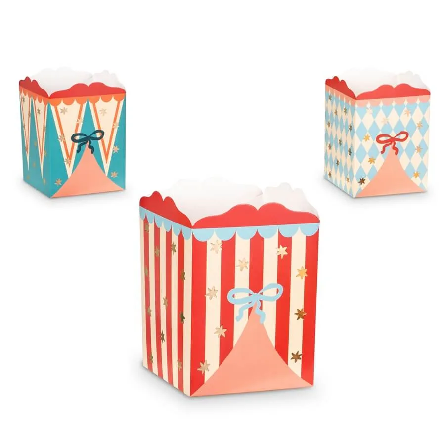 PartyDeco Popcorn Bæger Cirkus 6 Pak