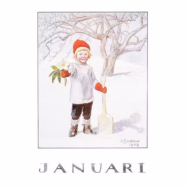 Elsa Beskow Billede Januar A4
