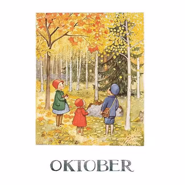 Elsa Beskow Billede Oktober A4