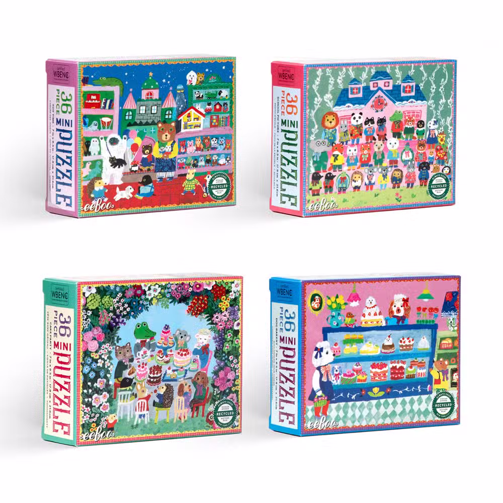 Eeboo Puslespil Mini 36 Brikker Assorteret