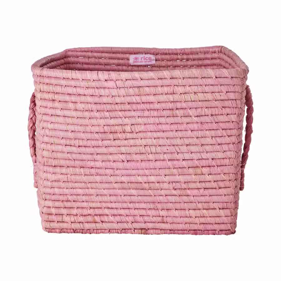 Rice Raffia Kurv Pink