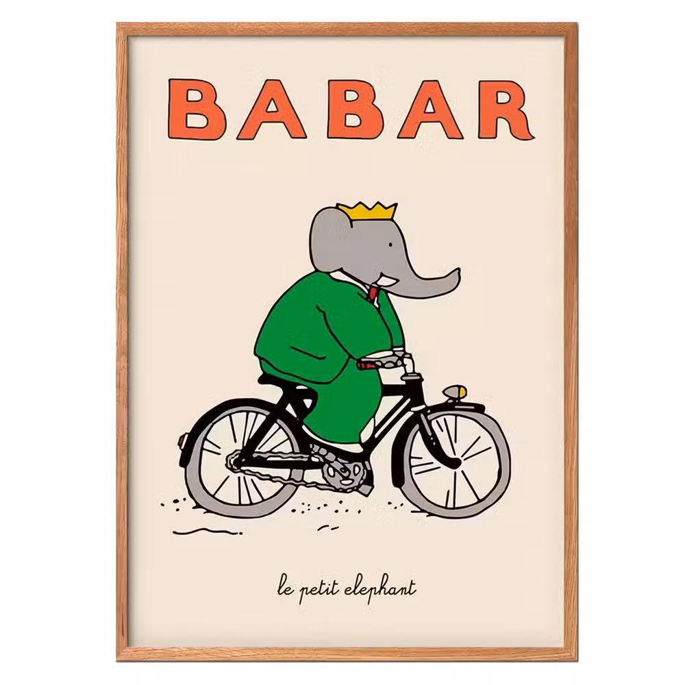 Babar Plakat Babar På Cykel
