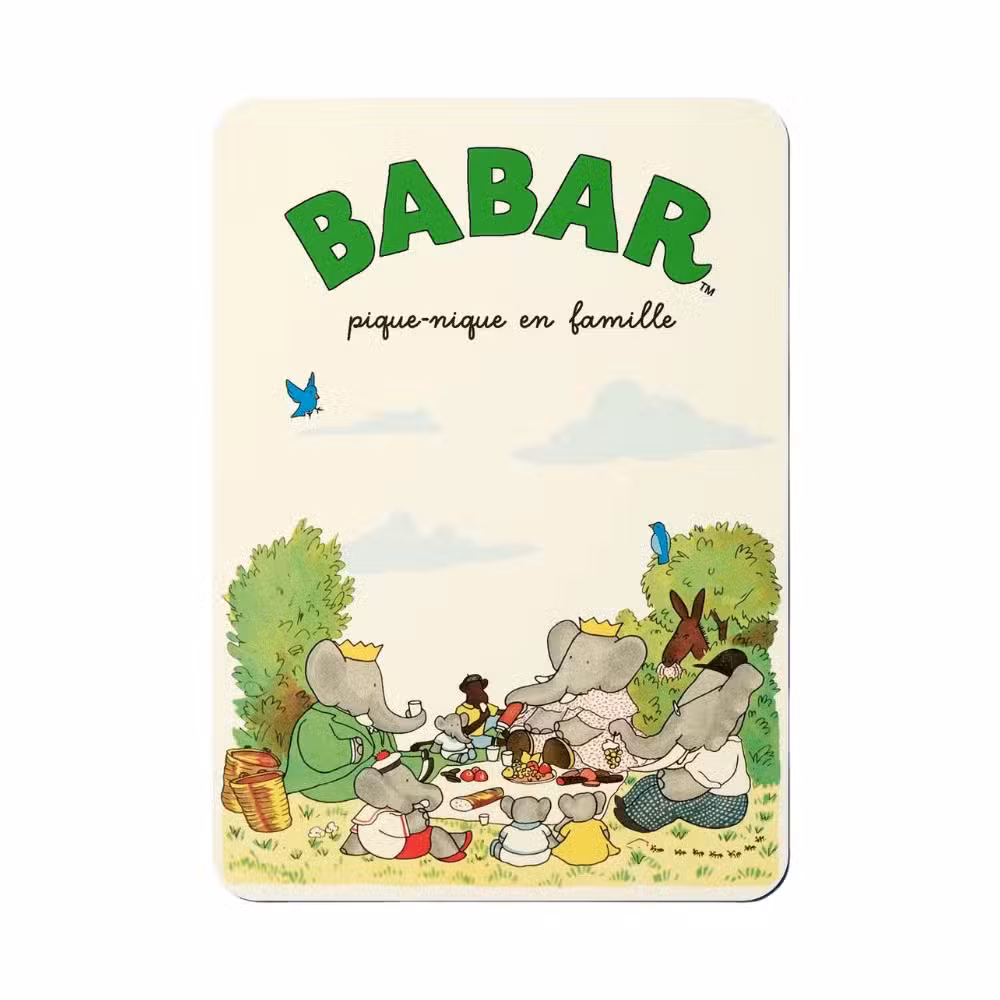 Babar Postkort Familiepicnic