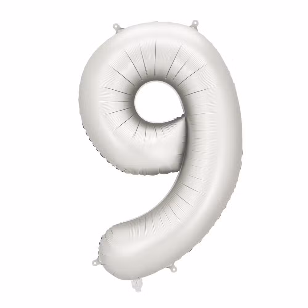 PartyDeco Tal Ballon Sølv 4 PartyDeco Tal Ballon Sølv