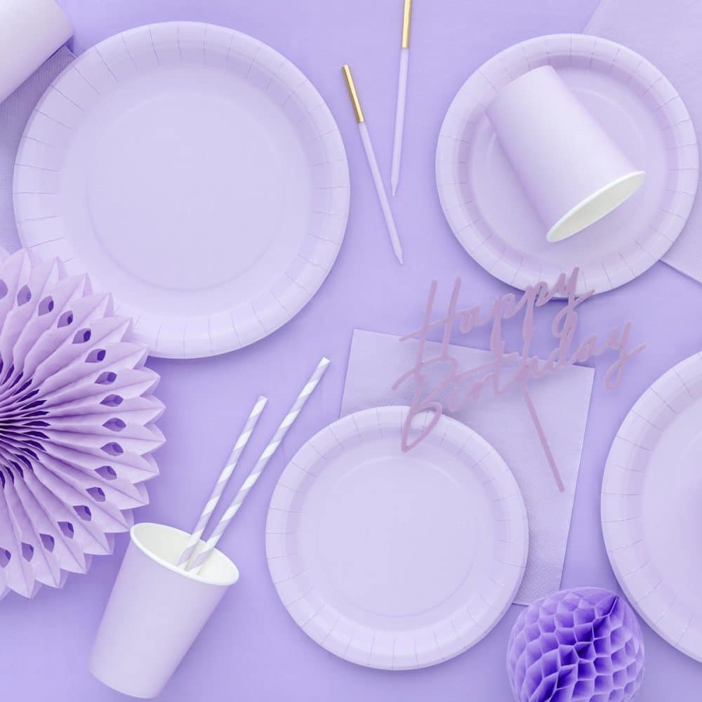 PartyDeco Tallerkener Lyserød 6 Pak