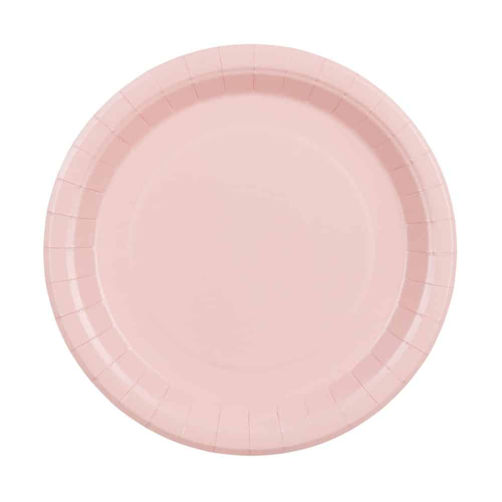 PartyDeco Tallerkener Lyserød 6 Pak