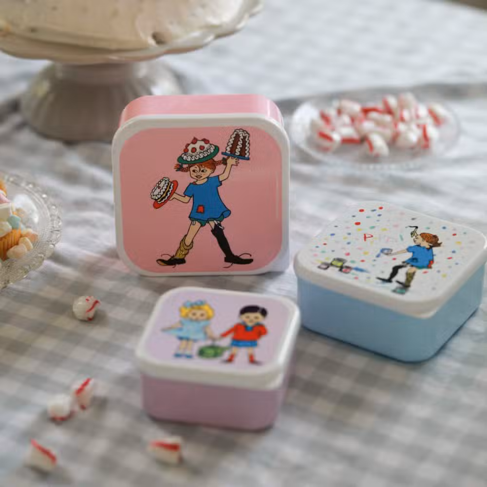 Pippi Langstrømpe Snack Madkasser 3 Pak 2 Pippi Langstrømpe Snack Madkasser - 3 Pak