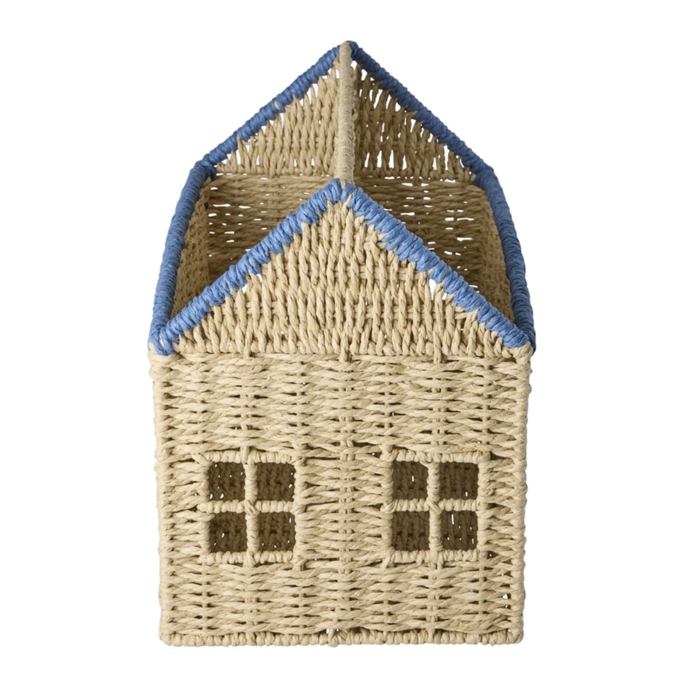 Rice Bogholder Rattan Blå